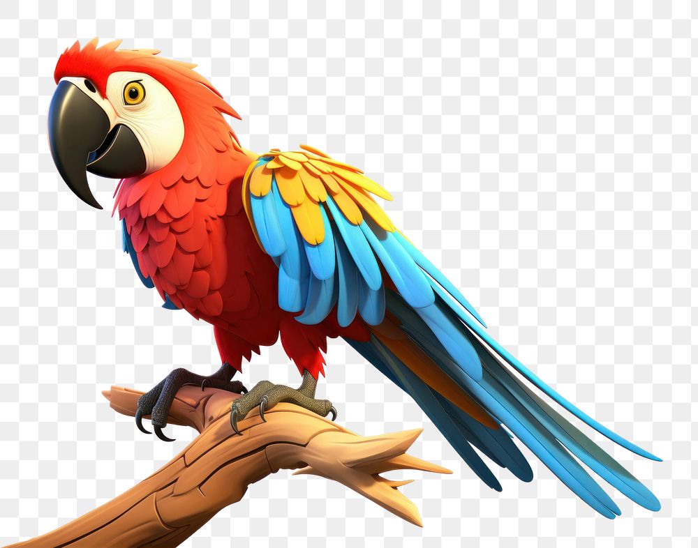 PNG Cartoon parrot animal macaw. 