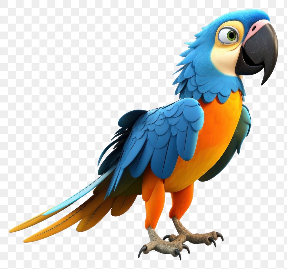 PNG Cartoon animal parrot macaw. AI generated Image by rawpixel.