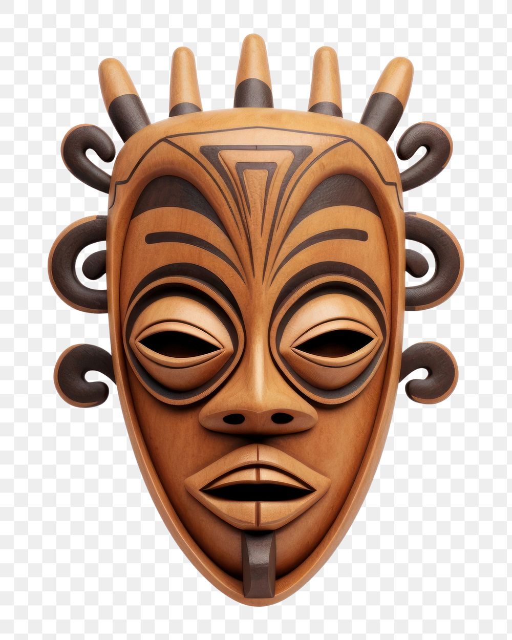 PNG Mask totem wood face. 