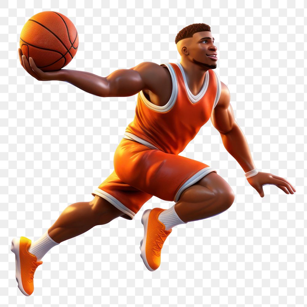 PNG Basketball cartoon sports player. 