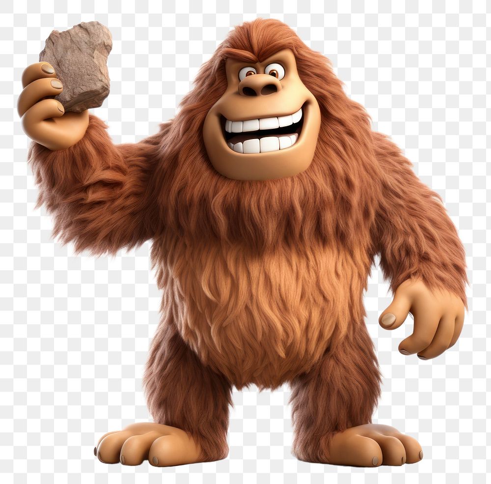 PNG Bigfoot orangutan cartoon mammal. AI generated Image by rawpixel.