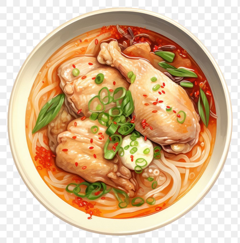 PNG Chicken ginseng soup plate food meal. AI generated Image by rawpixel.