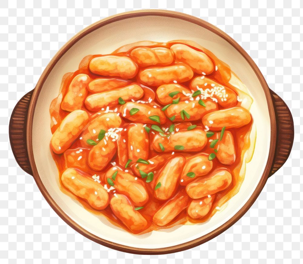 PNG Tteokbokki food meal dish. AI generated Image by rawpixel.