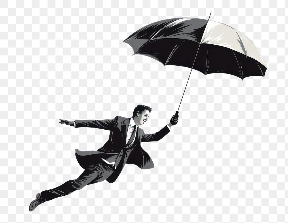 PNG Umbrella person adult man. AI generated Image by rawpixel.