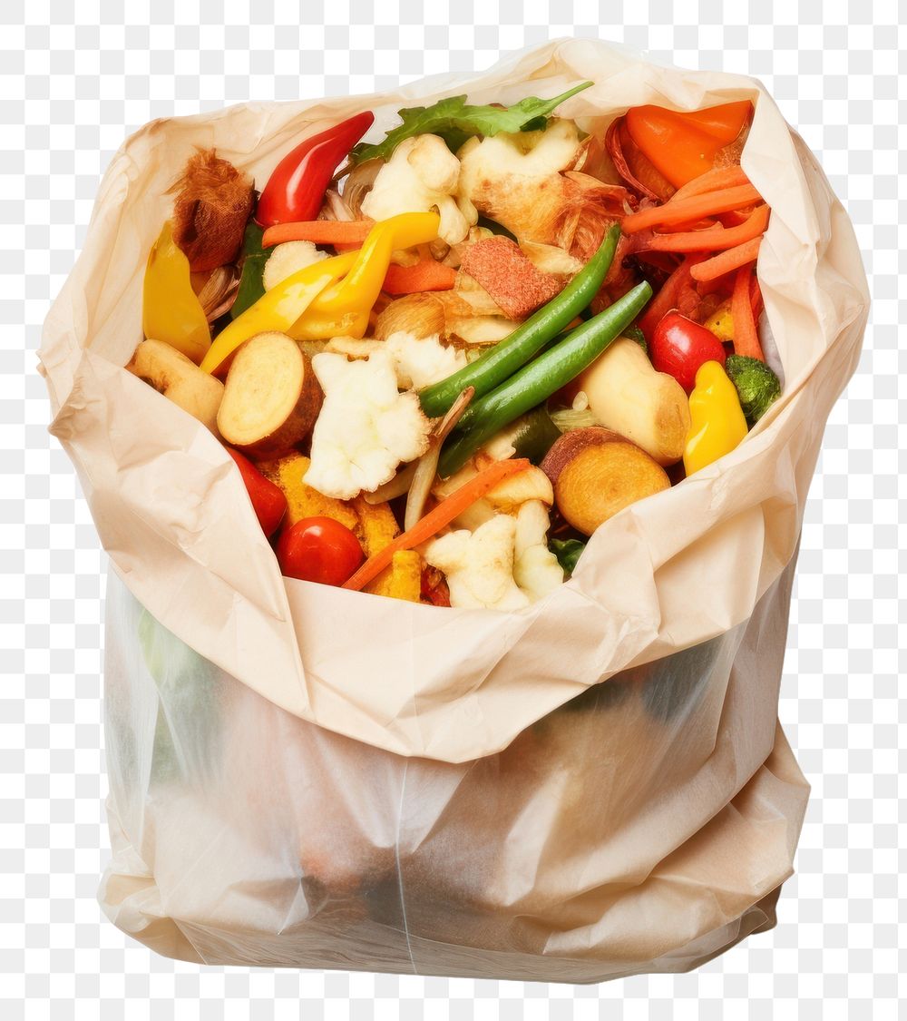 PNG Sorted kitchen waste food bag container. AI generated Image by rawpixel.