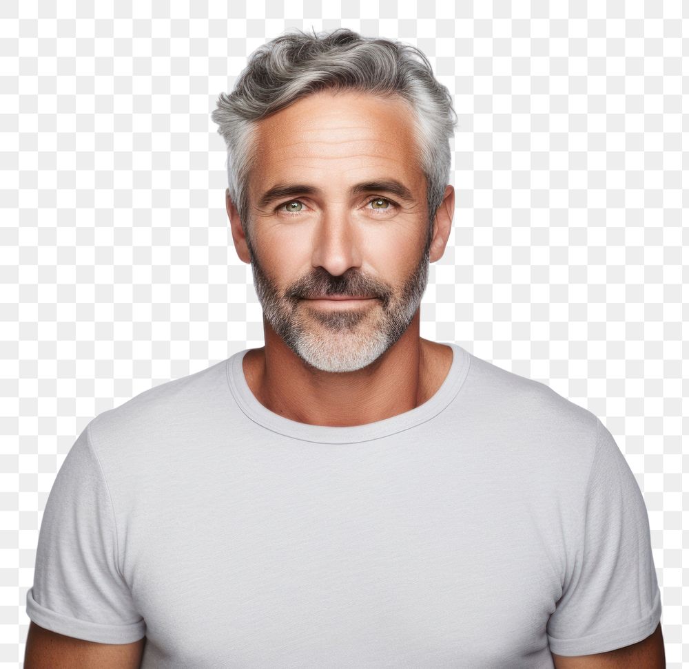 PNG Adult portrait t-shirt beard transparent background