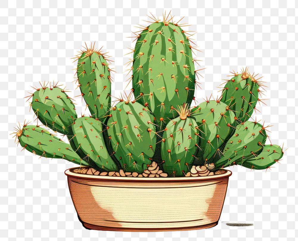PNG Astrophytum myriostigma cactus cartoon plant houseplant. AI generated Image by rawpixel.