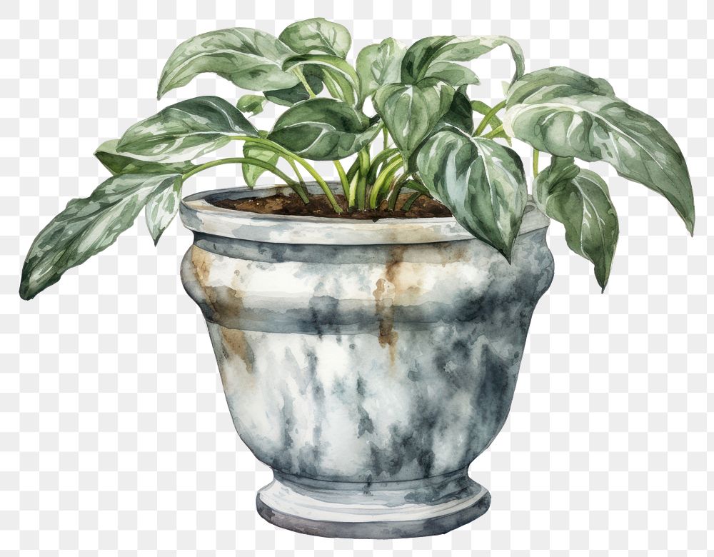 PNG Flowerpot plant vase leaf. 