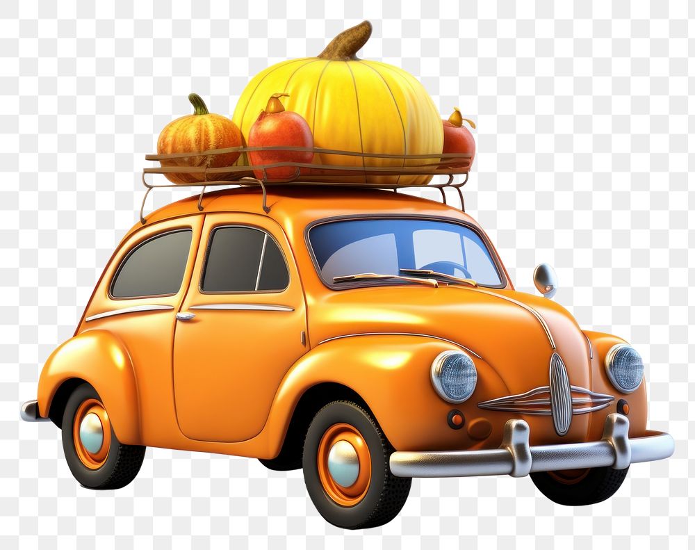 PNG Pumpkin car vehicle cartoon. AI generated Image by rawpixel.