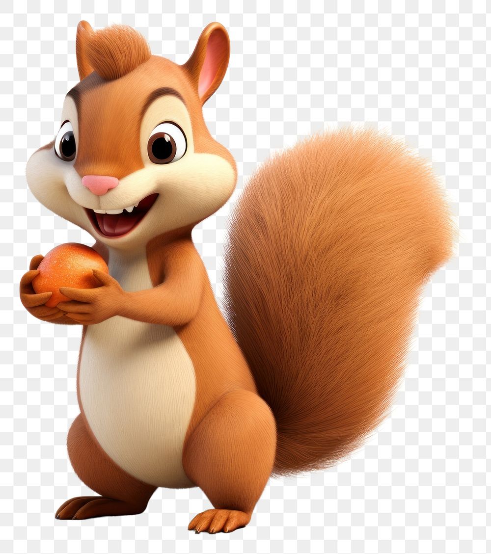 PNG Squirrel cartoon rodent mammal. AI generated Image by rawpixel.
