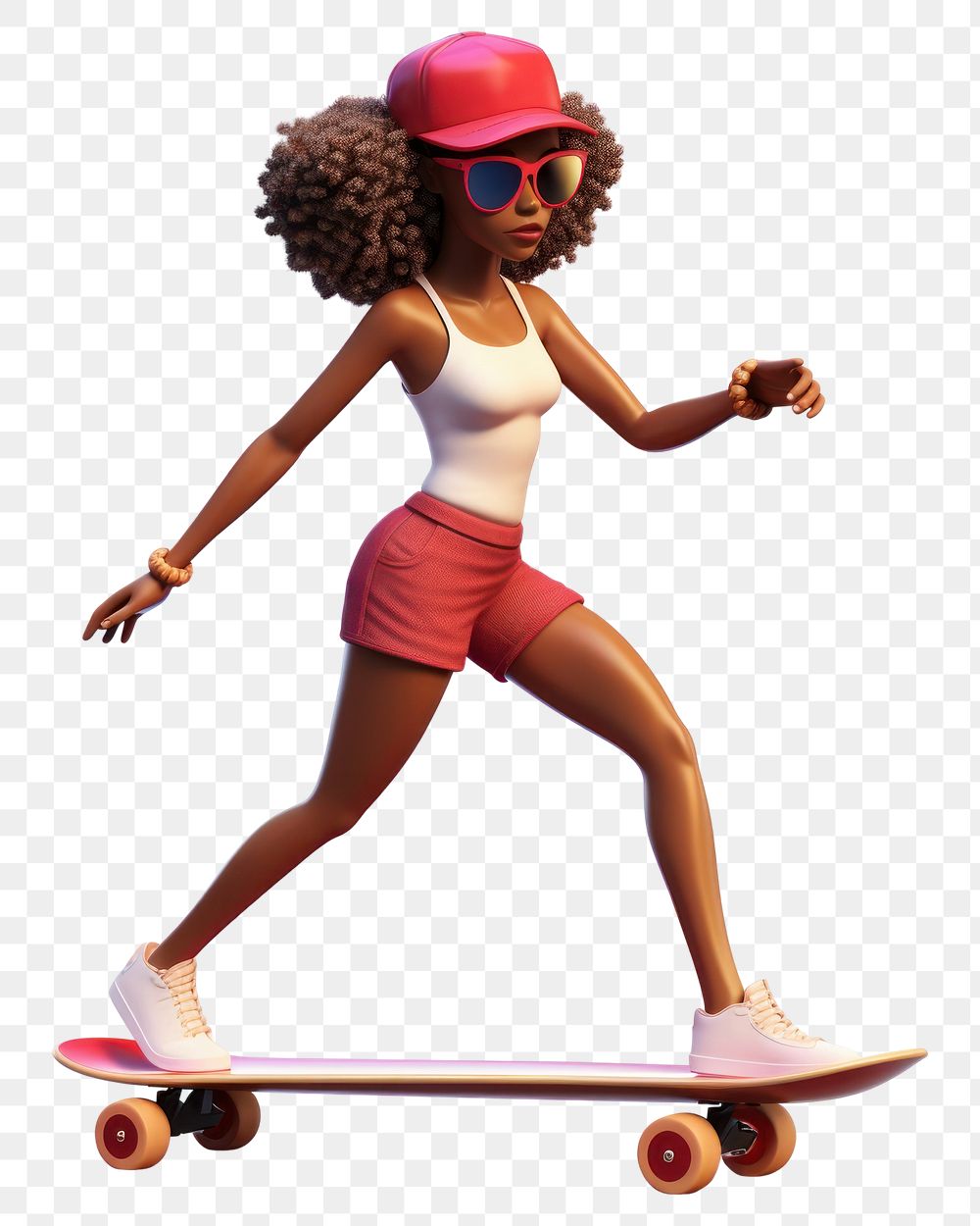 PNG Skateboard cartoon adult white background. AI generated Image by rawpixel.