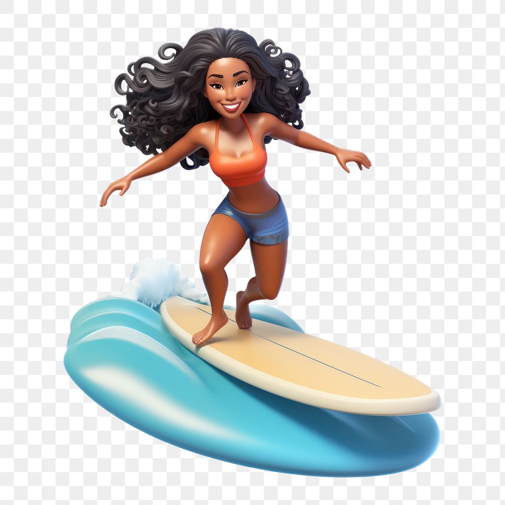 PNG Sea surfboard surfing cartoon. AI generated Image by rawpixel.