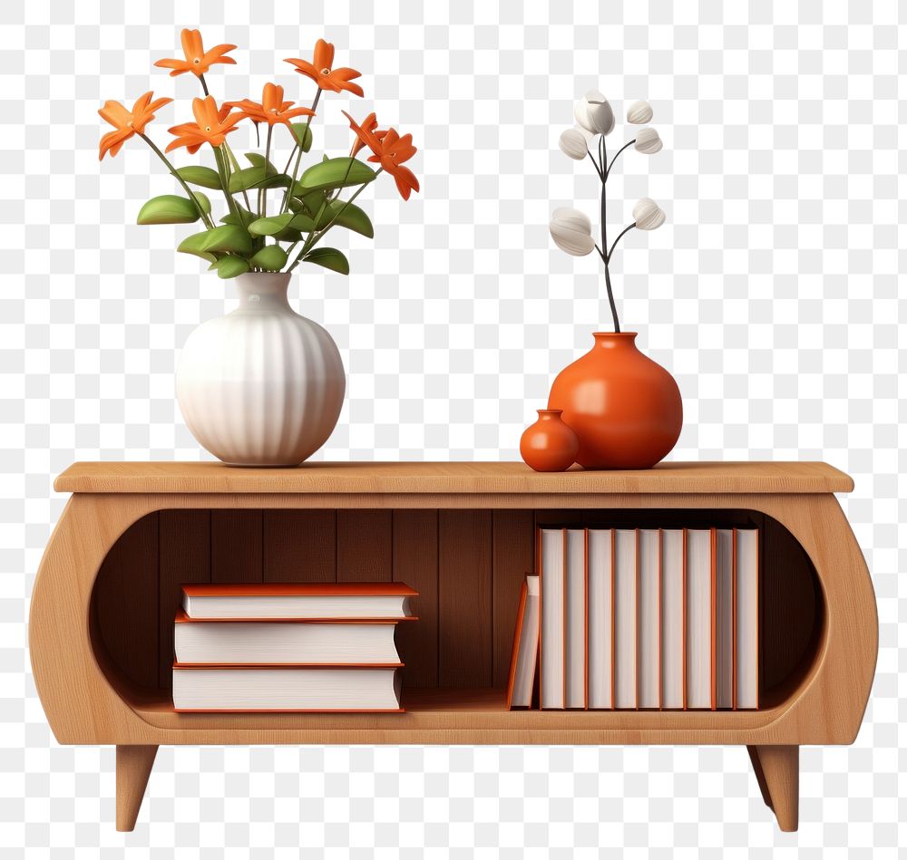 PNG Sideboard table furniture flower. AI generated Image by rawpixel.