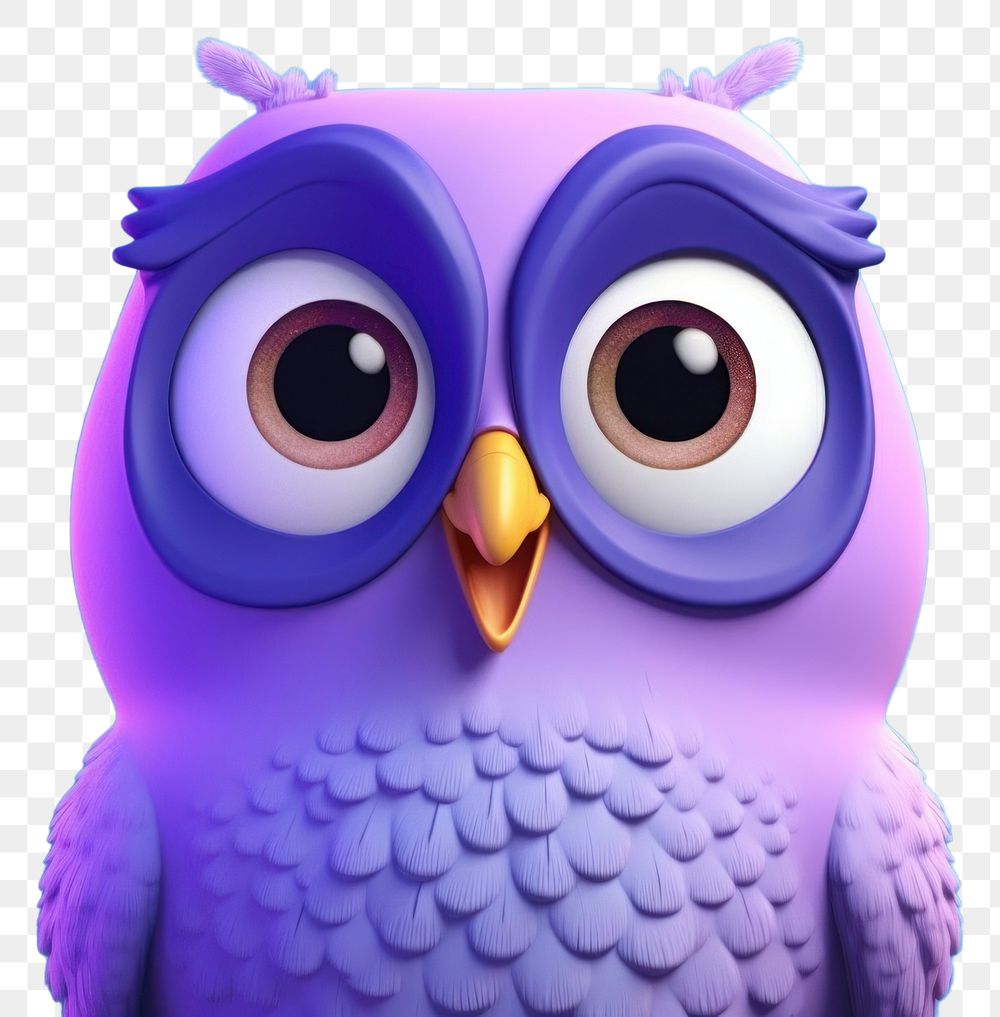 PNG Cartoon animal purple bird transparent background