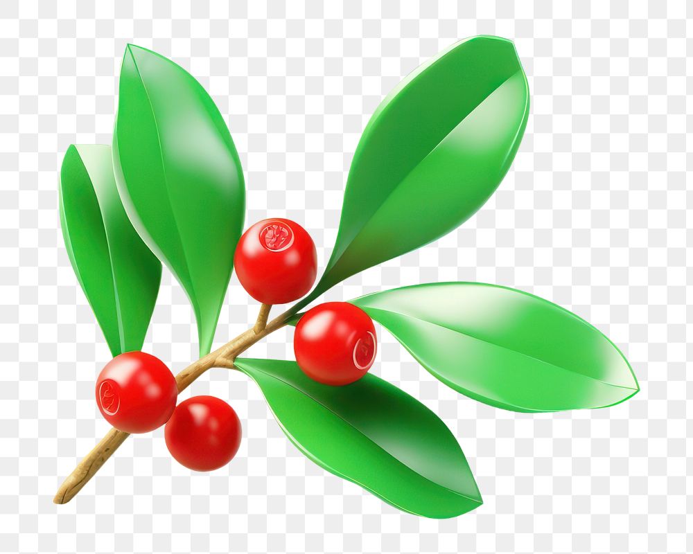 PNG Cherry plant fruit leaf. 