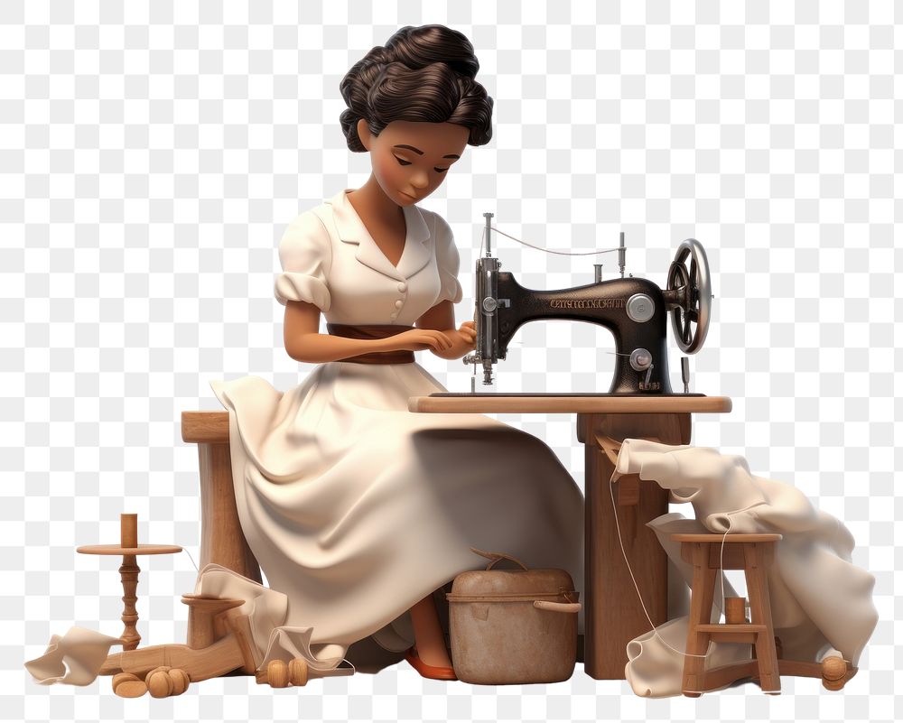 PNG Sewing machine adult woman. AI generated Image by rawpixel.