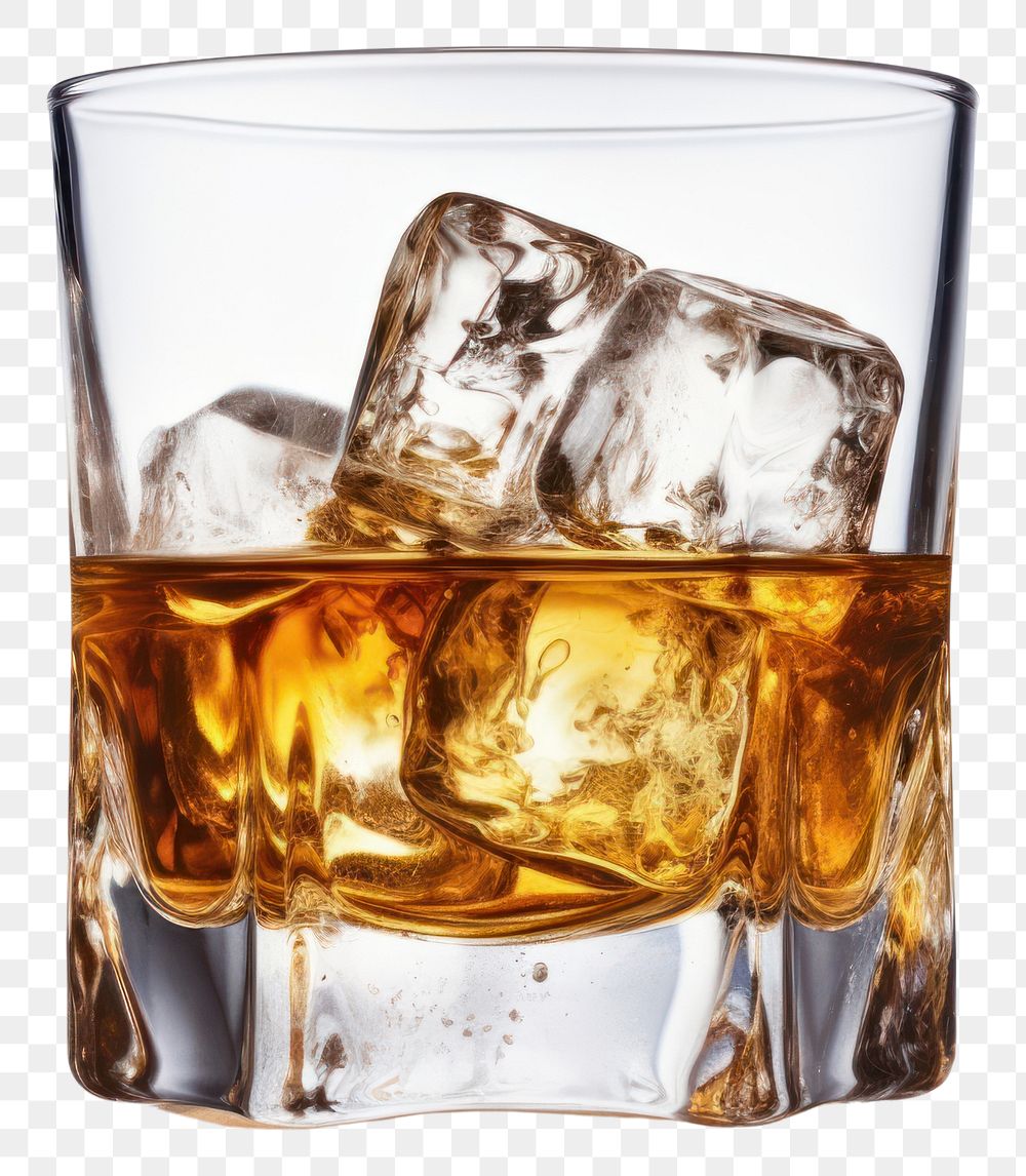 PNG Whisky glass drink ice. AI generated Image by rawpixel.