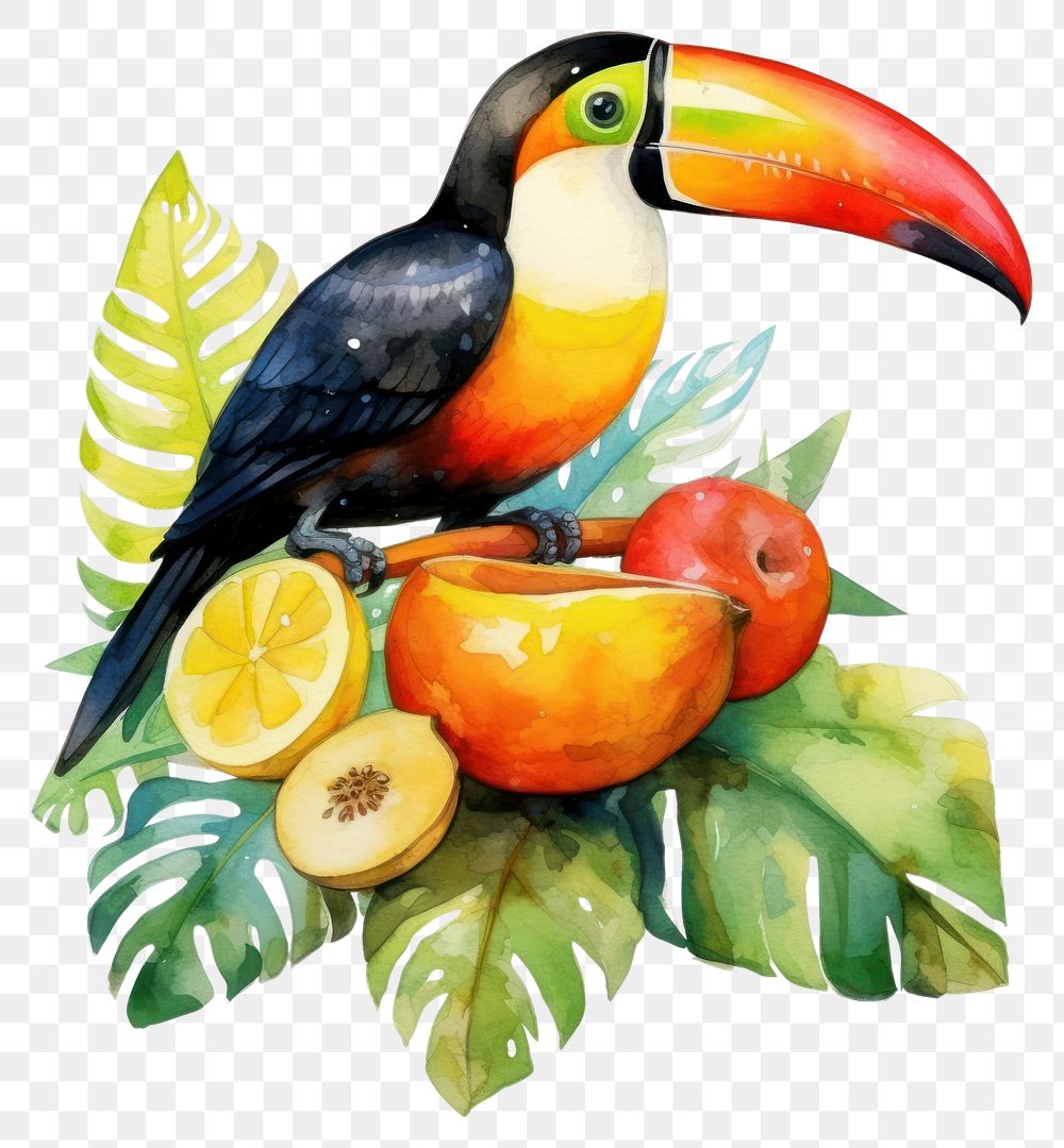 PNG Toucan fruit plant food. AI generated Image by rawpixel.