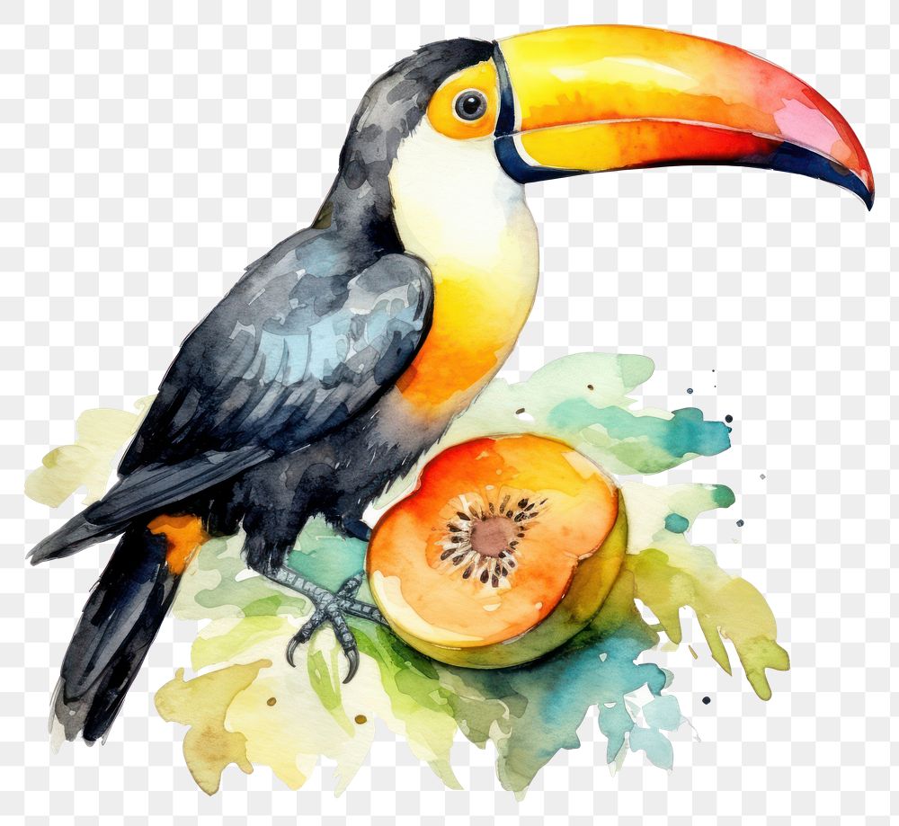 PNG Toucan animal plant bird. AI generated Image by rawpixel.
