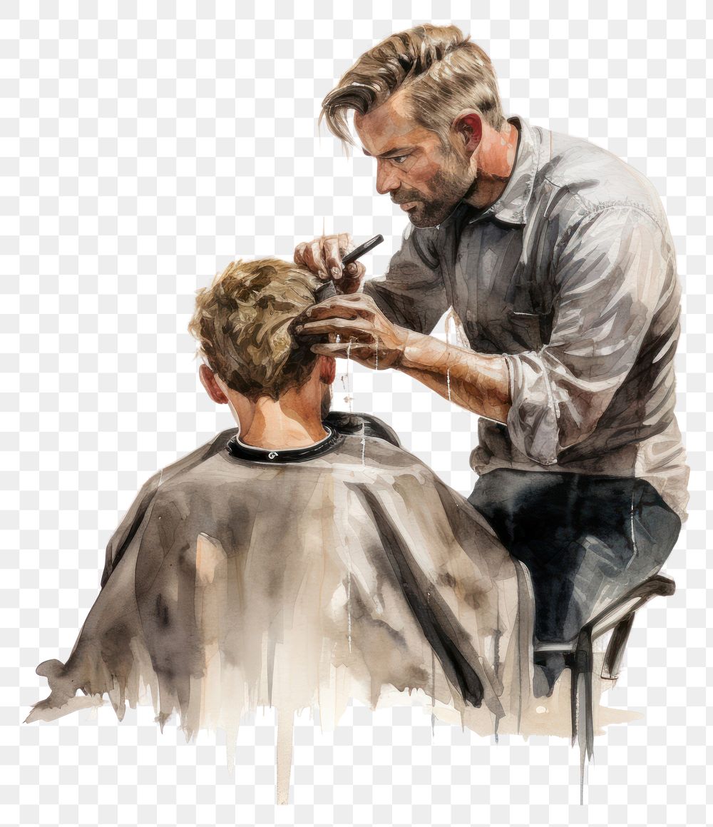 PNG Adult togetherness hairdresser hairstyle. AI generated Image by rawpixel.