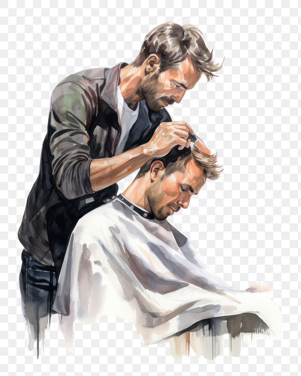 PNG Adult togetherness hairdresser relaxation. AI generated Image by rawpixel.