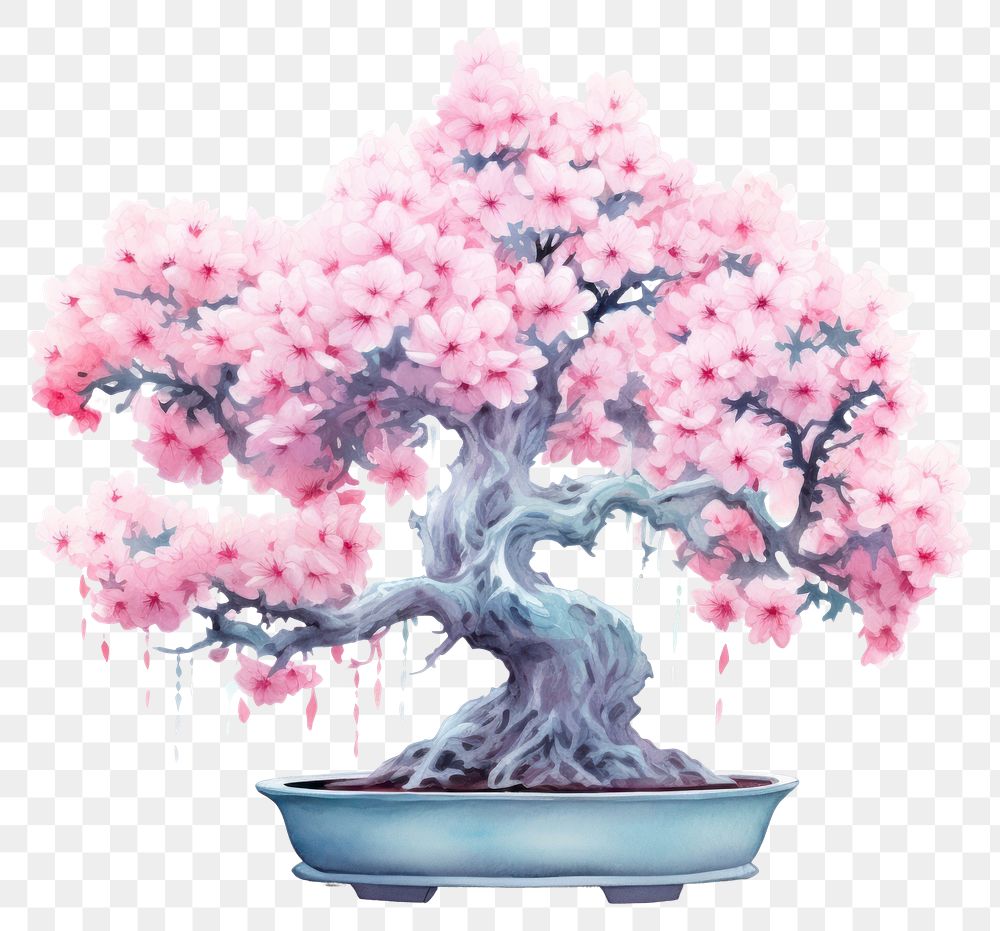 PNG Bonsai blossom flower plant. AI generated Image by rawpixel.