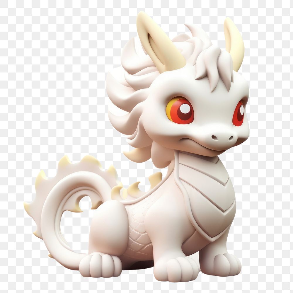 PNG Dragon figurine white white background