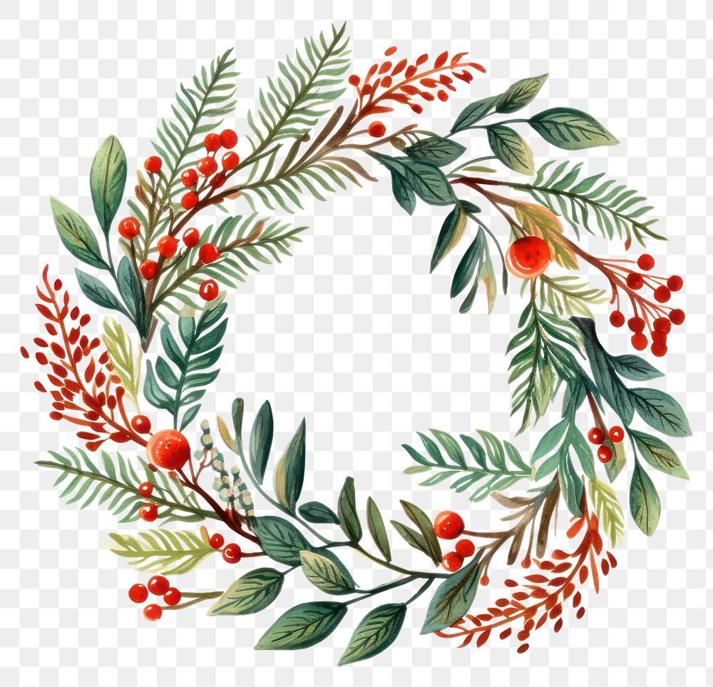 PNG Pattern wreath plant celebration. AI generated Image by rawpixel.