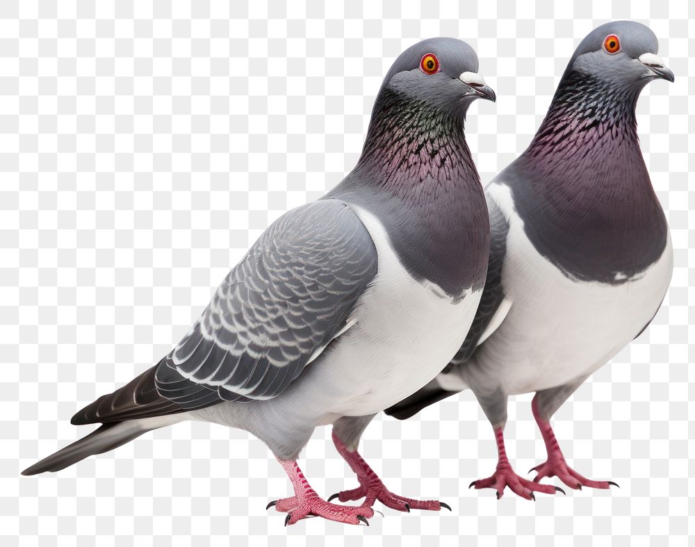 PNG Couple pigeon animal bird white background. AI generated Image by rawpixel.