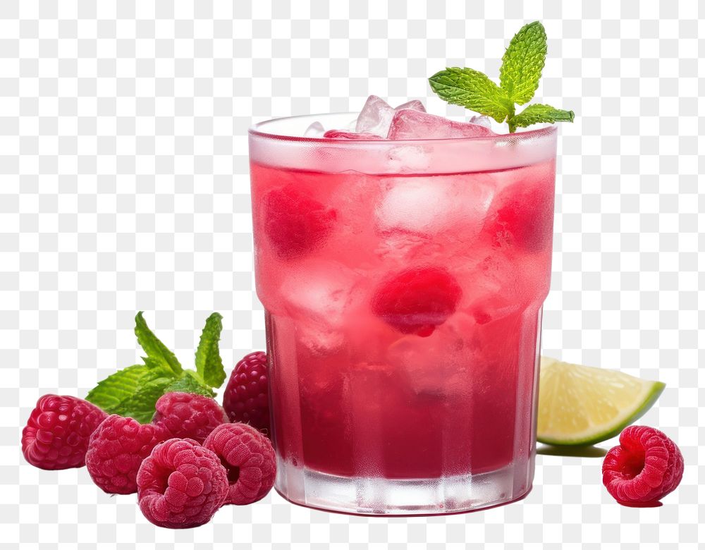 PNG Raspberry cocktail mojito fruit. AI generated Image by rawpixel.