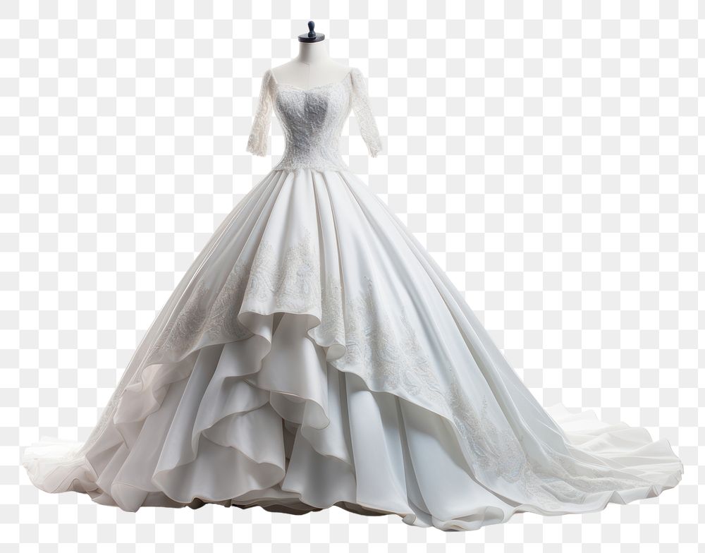 PNG Wedding dress fashion white. AI generated Image by rawpixel.