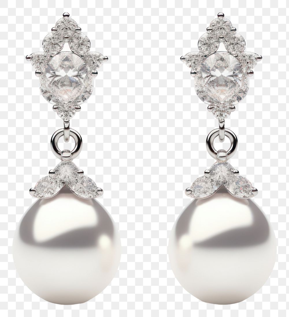 PNG Earring pearl jewelry white. 