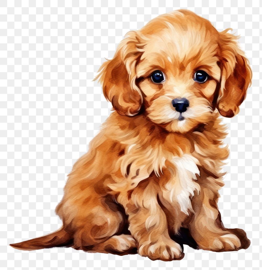 PNG Puppy cavapoo spaniel mammal. AI generated Image by rawpixel.
