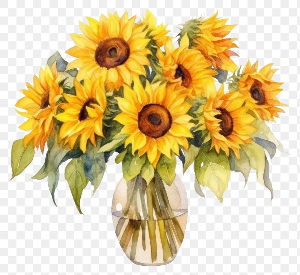 PNG Sunflower plant inflorescence centrepiece. AI generated Image by rawpixel.