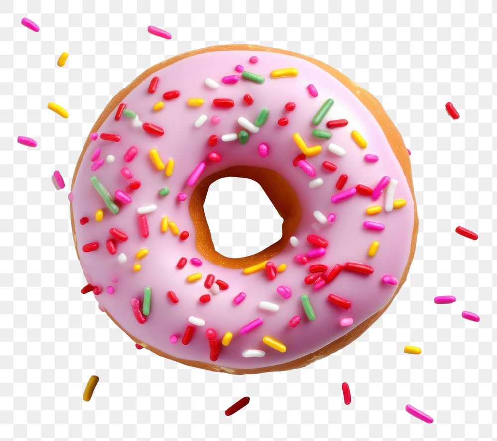 PNG Sprinkles dessert donut food. AI generated Image by rawpixel.
