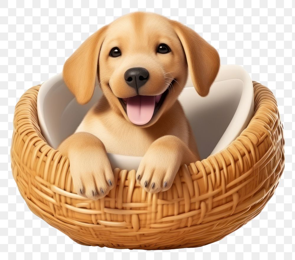 PNG  Basket puppy pet retriever. AI generated Image by rawpixel.