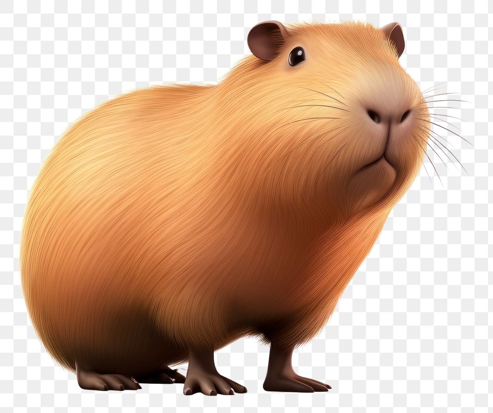 PNG Capybara wildlife cartoon animal. 