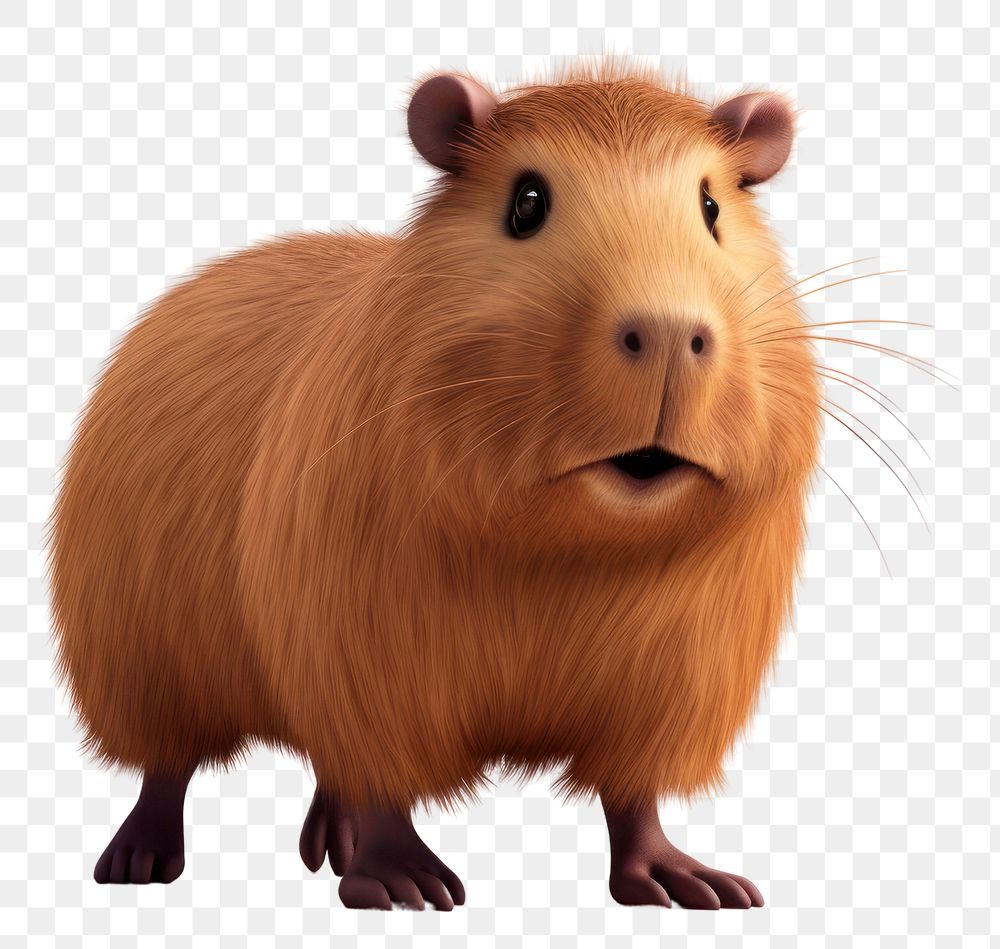 PNG Capybara hamster cartoon mammal. AI generated Image by rawpixel.