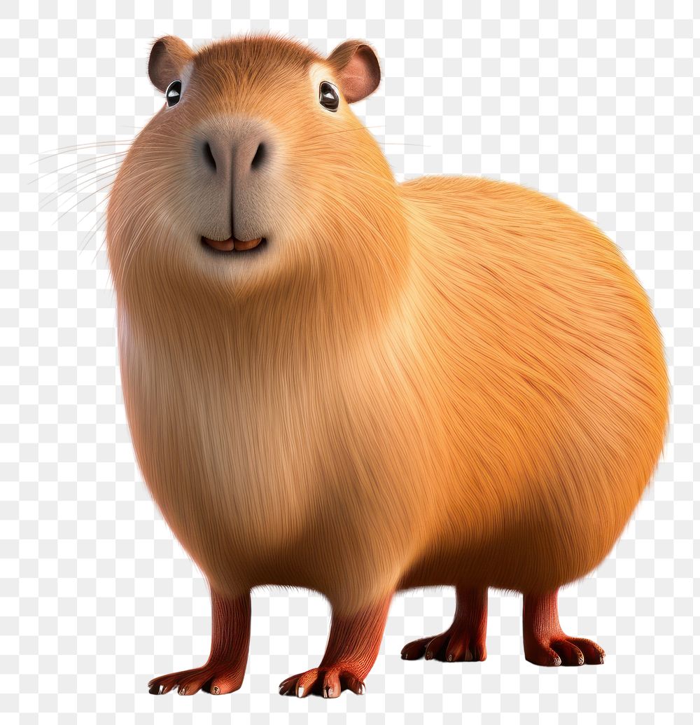 PNG Capybara wildlife cartoon mammal. 