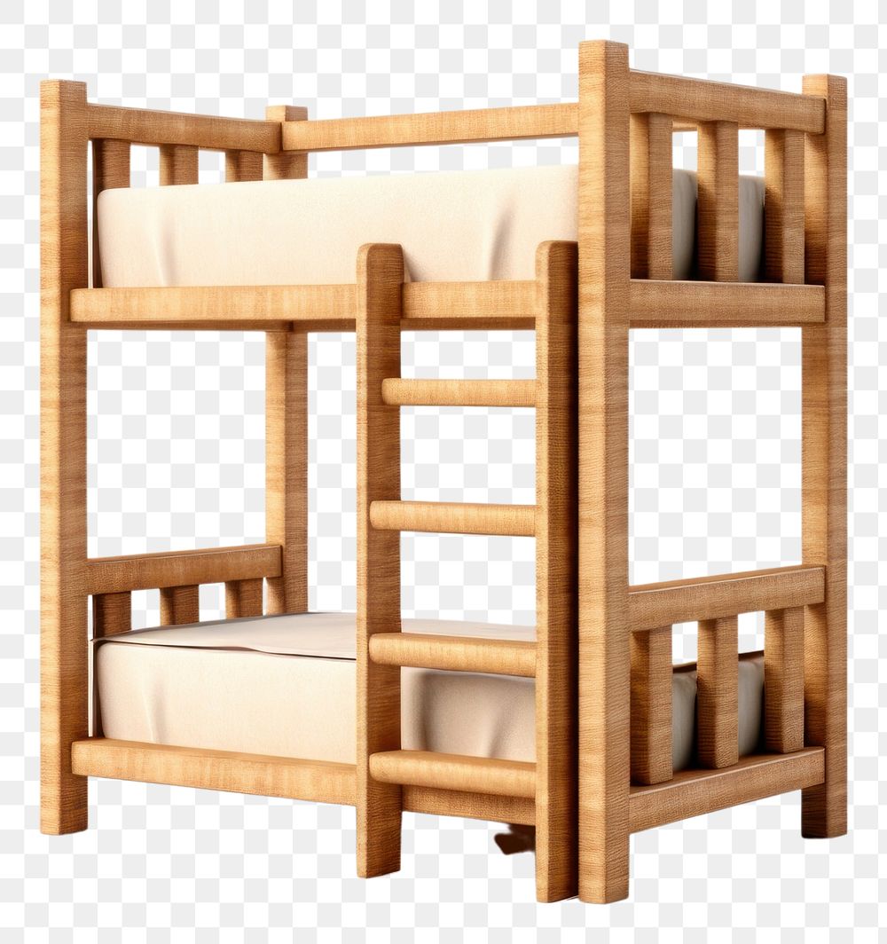 PNG Furniture bed wood white background. AI generated Image by rawpixel.