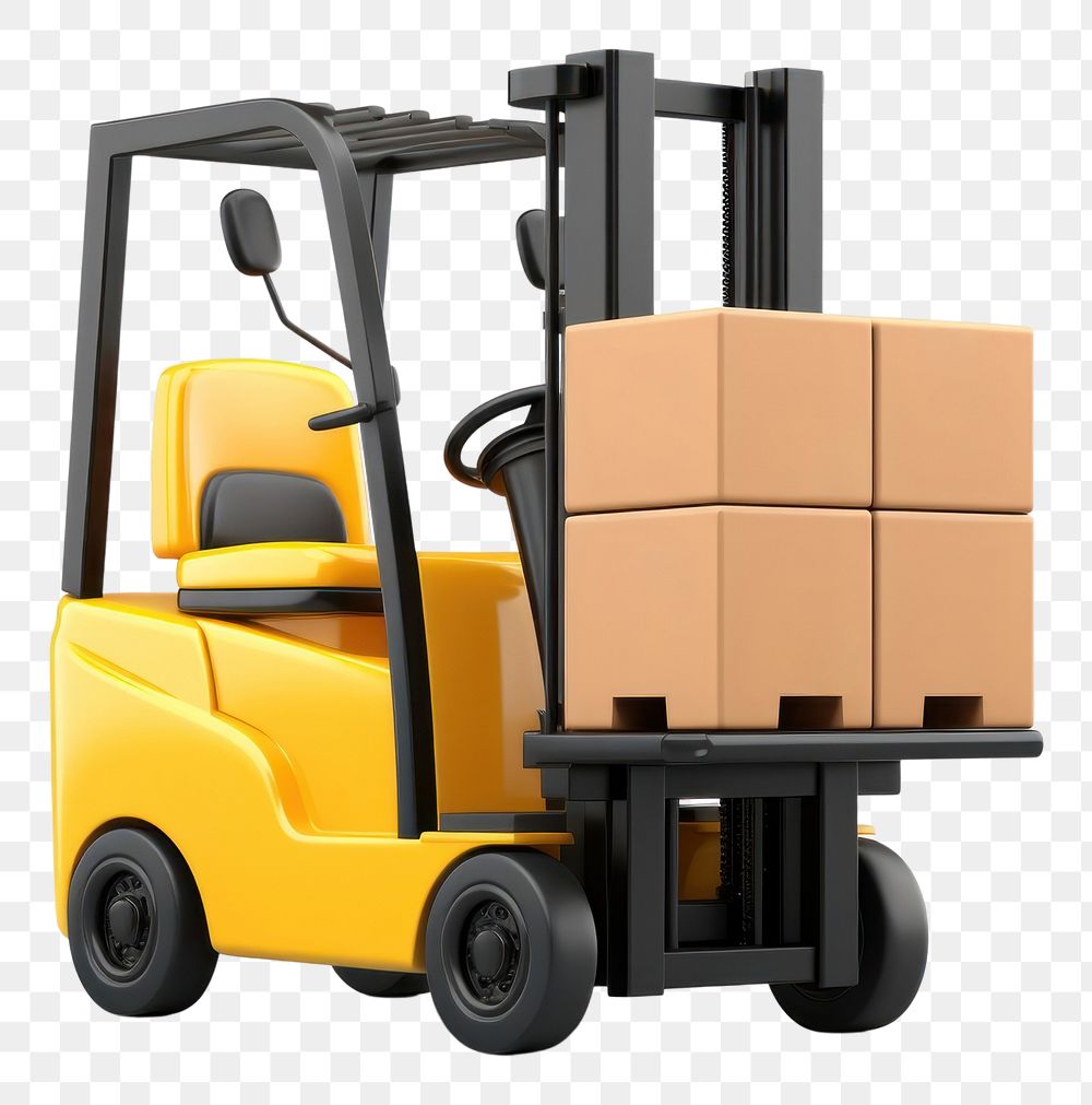 PNG Forklift box white background delivering. AI generated Image by rawpixel.