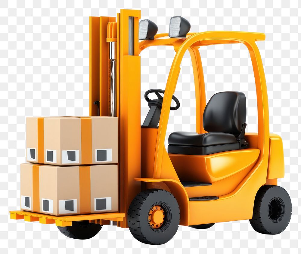 PNG Forklift box white background delivering. AI generated Image by rawpixel.