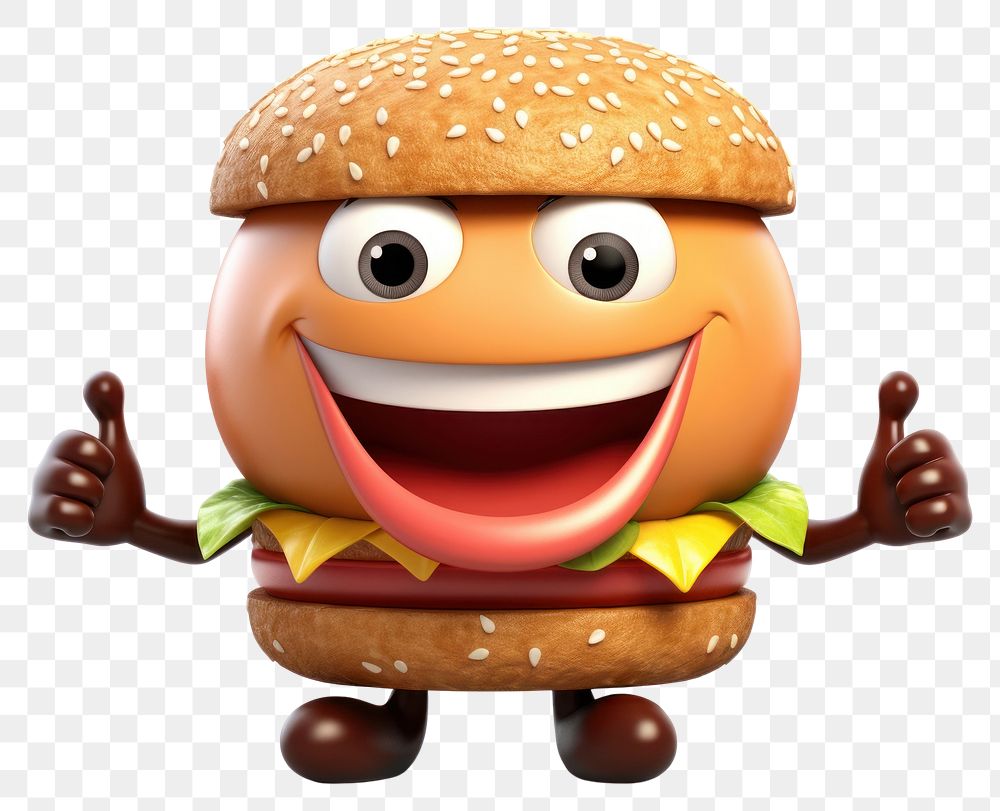 PNG Hamburger smiling cartoon food. AI generated Image by rawpixel.