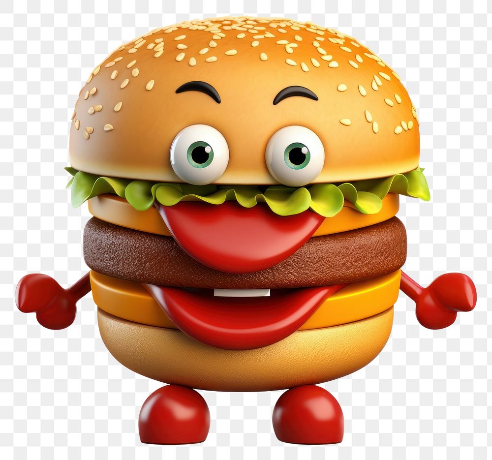 PNG Hamburger ketchup smiling cartoon. AI generated Image by rawpixel.