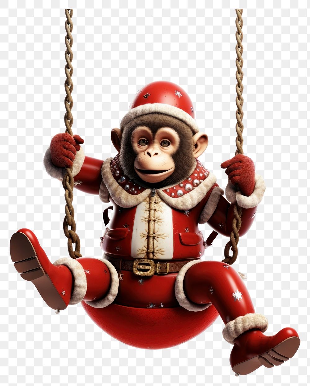 PNG  Cartoon monkey swing toy. AI generated Image by rawpixel.