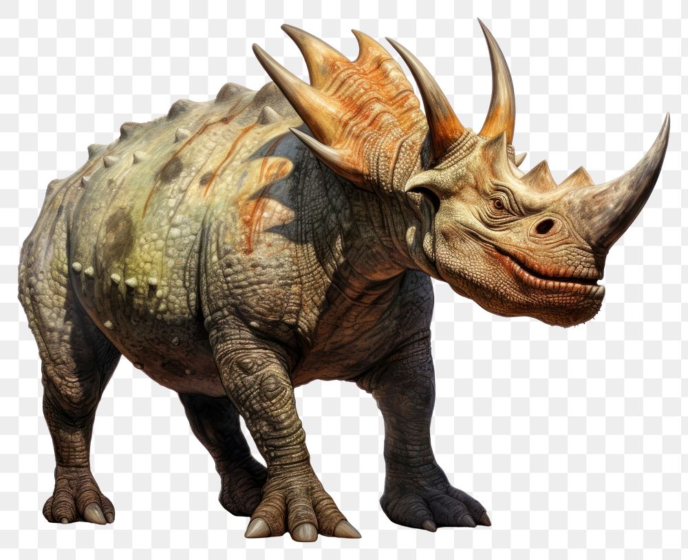 PNG Dinosaur animal mammal rhinoceros. AI generated Image by rawpixel.