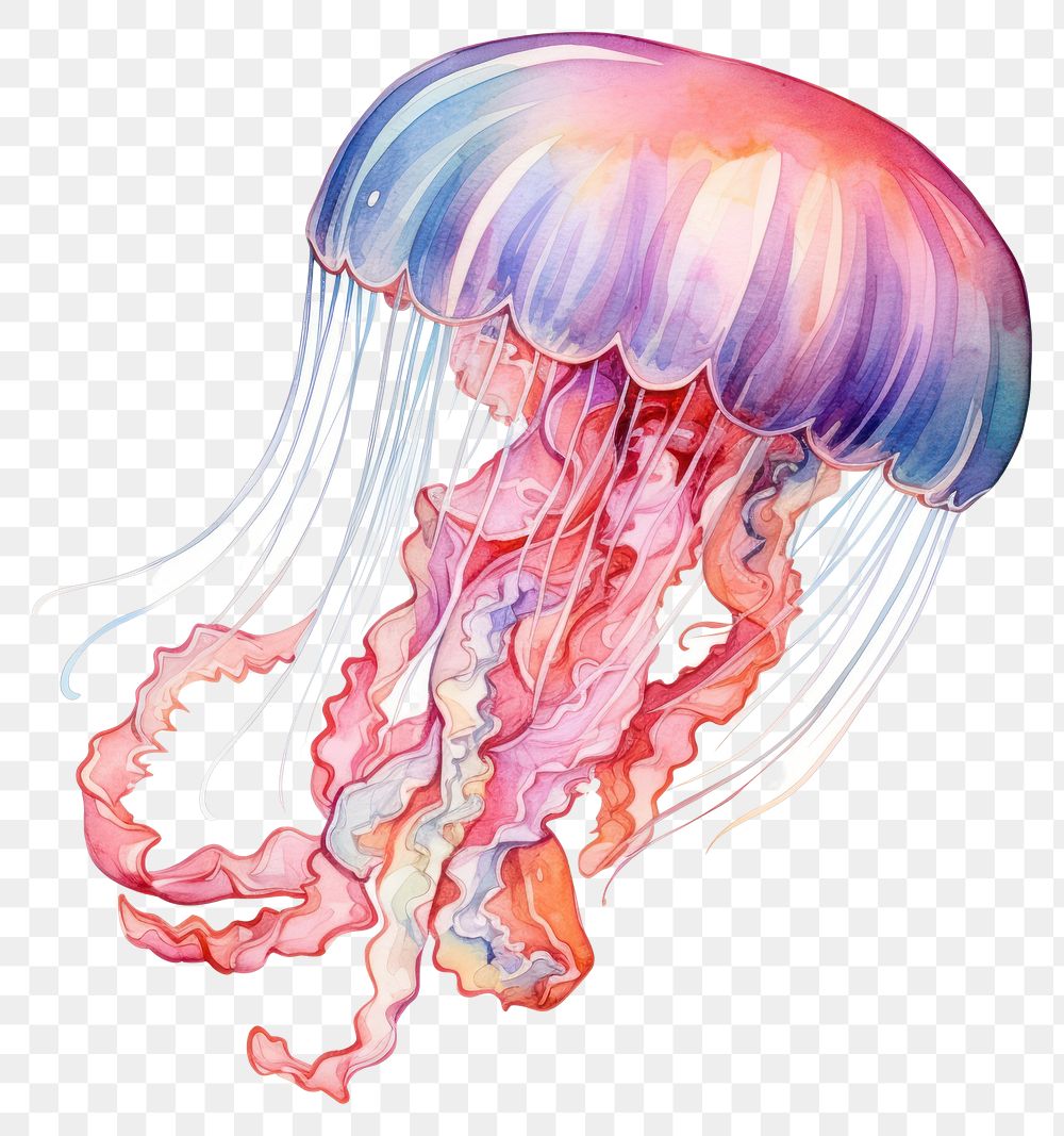 PNG Jellyfish invertebrate cephalopod underwater. AI generated Image by rawpixel.