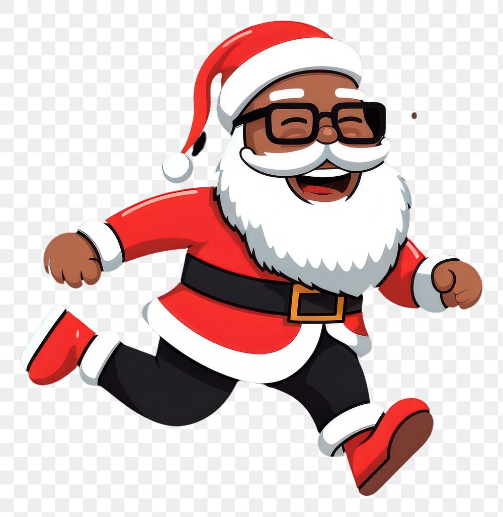 PNG Christmas black background santa claus celebration. AI generated Image by rawpixel.