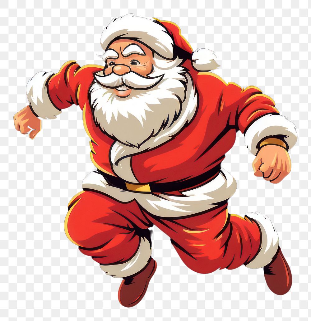 PNG Christmas cartoon black background santa claus. AI generated Image by rawpixel.
