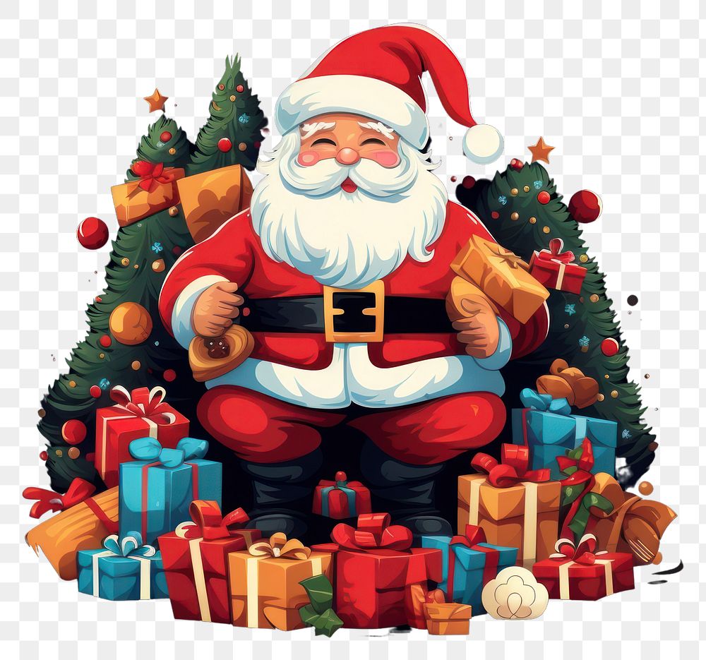 PNG Christmas gift black background santa claus. AI generated Image by rawpixel.